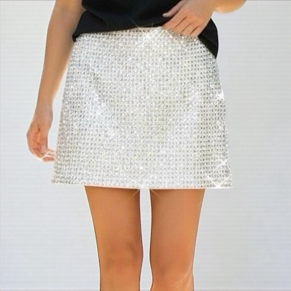 Alice + Olivia Crystal Rhinestone Skirt Party Bridal Bachelorette Size 4 NWT